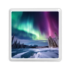 Northern Lights Aurora Night Nature Memory Card Reader (square) by Posterlux