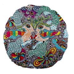 Supersonicangeldream Large 18  Premium Round Cushions by chellerayartisans