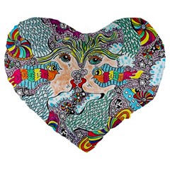 Supersonicangeldream Large 19  Premium Heart Shape Cushions by chellerayartisans