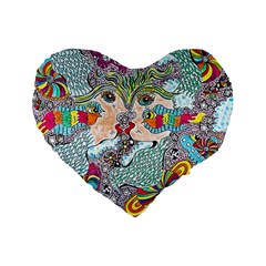 Supersonicangeldream Standard 16  Premium Flano Heart Shape Cushions by chellerayartisans