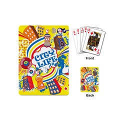 Colorful City Life Horizontal Seamless Pattern Urban City Playing Cards Single Design (mini) by Bedest