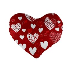 Valentine Standard 16  Premium Flano Heart Shape Cushions by pollyparadiseartshop