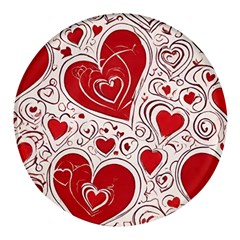 Be My Valentine Round Glass Fridge Magnet (4 Pack) by pollyparadiseartshop