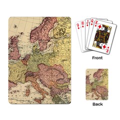 Retro Old Vintage Map Of Europe Playing Cards Single Design (rectangle) by Bedest