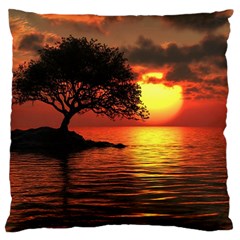 Sunset Nature Sea Dusk Landscape Large Cushion Case (one Side) by Salmanaz77