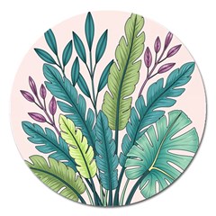 Illustrations Plants Nature Leaves Magnet 5  (round) by Salmanaz77