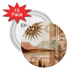 Abstract Sun Boho Bohemian Design 2.25  Buttons (10 pack)  Front