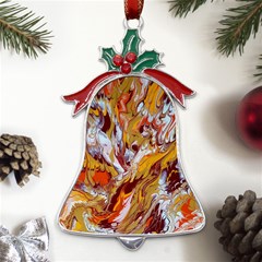 Phoenix Metal Holly Leaf Bell Ornament by kaleidomarblingart