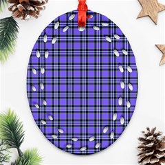 Blue Tartan Plaid 1 Oval Filigree Ornament (two Sides) by dressshop