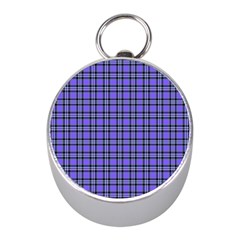 Blue Tartan Plaid 1 Mini Silver Compasses by dressshop