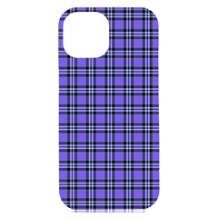 Blue Tartan Plaid 1 Iphone 15 Plus Black Uv Print Pc Hardshell Case by dressshop