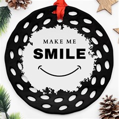 Black And White Simple Make Me Smile T Shirt 20250203 014057 0000 Ornament (round Filigree) by Cowcow2005