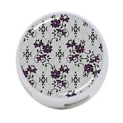 Elegant Purple Floral Jacquard Mesh Lace Fabric 4-port Usb Hub (one Side) by ArtfulThreads