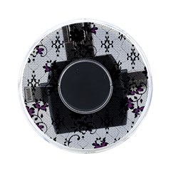 Elegant Purple Floral Jacquard Mesh Lace Fabric On-the-go Memory Card Reader by ArtfulThreads