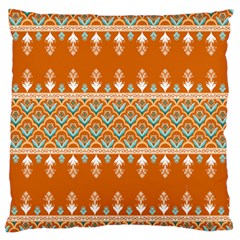 Winter Wonderland Seamless Pattern: Christmas Trees & Snowflakes On Dark Background Standard Premium Plush Fleece Cushion Case (two Sides) by ArtfulThreads