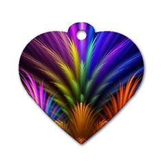 Abstract Colors - , Abstract Colors Dog Tag Heart (one Side) by kyorashop23