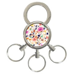 Abstract Floral Background 3-ring Key Chain by kyorashop23