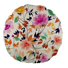 Abstract Floral Background Large 18  Premium Flano Round Cushions by kyorashop23