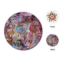 Abstract Waves Playing Cards Single Design (round) by kaleidomarblingart