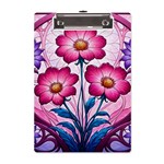 Fantasy Pink Flowers Stained Glass A5 Acrylic Clipboard Front