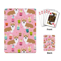 Corgi Bubble Boba Tea Pink Pattern Playing Cards Single Design (rectangle) by Salmanaz77