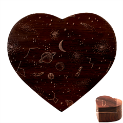 Cosmic Black Space Star Heart Wood Jewelry Box by Ndabl3x