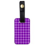 Purple Plaid Tartan 3 Luggage Tag (one side) Front