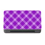 Purple Plaid Tartan 3 Diagonal (2) Memory Card Reader with CF Front