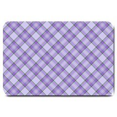 Purple Plaid Tartan 2 Diagonal Large Doormat by dressshop