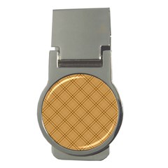 Autumn Fall Plaid Tartan 1 Diagonal Money Clips (round)  by dressshop