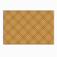 Autumn Fall Plaid Tartan 1 Diagonal Postcard 4 x 6  (pkg Of 10) by dressshop