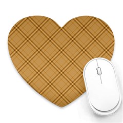 Autumn Fall Plaid Tartan 1 Diagonal Heart Mousepad by dressshop