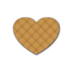 Autumn Fall Plaid Tartan 1 Diagonal Rubber Coaster (heart) by dressshop
