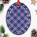 Purple Plaid Tartan 1 Diagonal Oval Filigree Ornament (Two Sides) Back