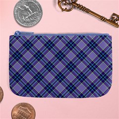Purple Plaid Tartan 1 Diagonal Large Coin Purse by dressshop
