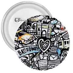 Doodle New York City Nyc 3  Buttons by Salmanaz77