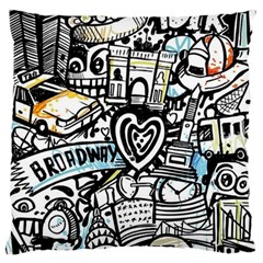 Doodle New York City Nyc Large Cushion Case (one Side) by Salmanaz77