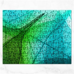 Texture Green Leaf Abstraction 3d Rectangular Jigsaw Puzzl by Salmanaz77