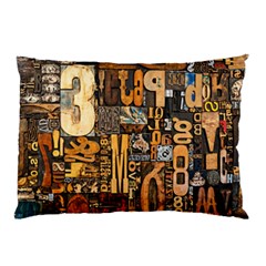 3d Letters Macro Wooden Letters Letters Textures Pillow Case by Salmanaz77