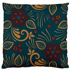 Flowers Floral Retro Flower Texture Large Cushion Case (one Side) by Salmanaz77