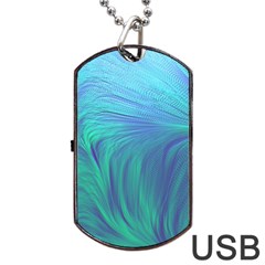 Psicodelia Zyguratti Texture Cyanturquoise Dog Tag Usb Flash (two Sides) by Salmanaz77