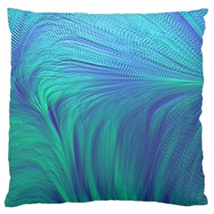 Psicodelia Zyguratti Texture Cyanturquoise Large Premium Plush Fleece Cushion Case (two Sides) by Salmanaz77