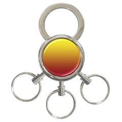 Electric Yellow To Burgundy Red Linear Gradient 3-ring Key Chain by GradientsOmbre