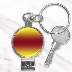 Electric Yellow To Burgundy Red Bilinear Gradient Nail Clippers Key Chain by GradientsOmbre