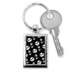 Jack Print, White, Before, Plain, Black, Simple, Christmas Key Chain (rectangle) by kyorashop23