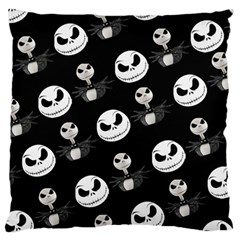 Jack Print, White, Before, Plain, Black, Simple, Christmas Standard Premium Plush Fleece Cushion Case (one Side) by kyorashop23