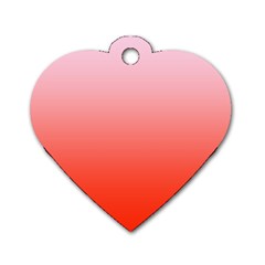 Pink Lace To Scarlet Red Linear Gradient Dog Tag Heart (one Side) by GradientsOmbre