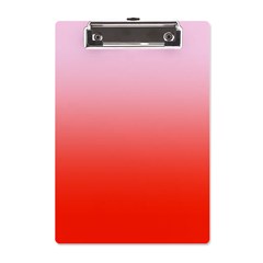 Pink Lace To Scarlet Red Linear Gradient A5 Acrylic Clipboard by GradientsOmbre