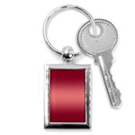 Burgundy Red To Coral Pink Bilinear Gradient Key Chain (Rectangle) Front