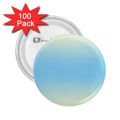 Cream Yellow To Baby Blue Bilinear Gradient 2 25  Buttons (100 Pack)  by GradientsOmbre